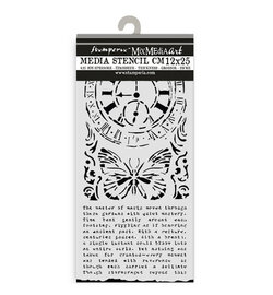 Stamperia Sjabloon 12 x 25 cm &ndash; Gardens of Time Clock and Butterfly KSTDL158