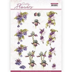 3D cutting sheet - Precious Marieke - Pretty Flowers - Purple Flowers