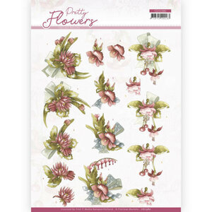 3D cutting sheet - Precious Marieke - Pretty Flowers - Red Flowers