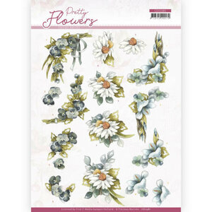 3D cutting sheet - Precious Marieke - Pretty Flowers - Blue Flowers