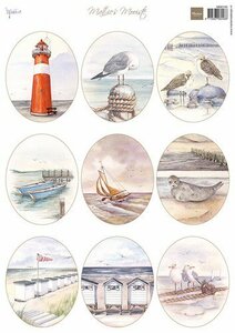 Marianne Design Decoupage Mattie&lsquo;s Mooiste - Strand ovaal MB0195 A4