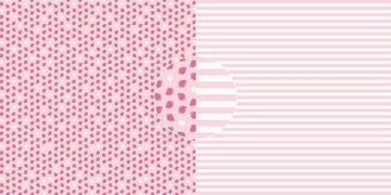 Dini Design Scrappapier 10 vl Aardbeien - strepen 30,5x30,5cm #4018&nbsp;