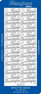 Starform Stickers Text NL Christmas: Prettige Feestdagen Silver 