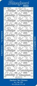 Starform Stickers Text NL Christmas: Prettige Feestdagen Silver 