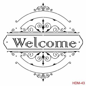 Cadence Mask Stencil HDM - ornament tekst welcome 03 023 0043 25X25cm