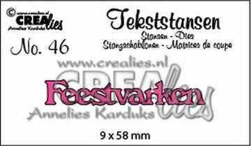 Crealies Tekststans no 46 feestvarken (NL) 