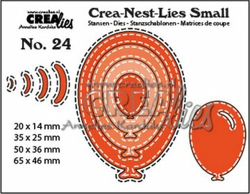 Crealies Crea-nest-Lies Small Ballonnen met stiklijnen (4x) CNLS24 