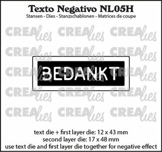 Crealies Texto Negativo Bedankt - NL (H) NL05H max.17x48mm