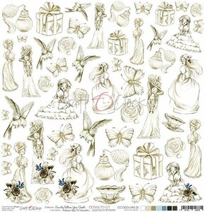 One-sided paper 12"*12" Lovely When You Smile, extras to cut