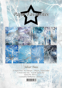 Paper Favourites A5 Silver Trees