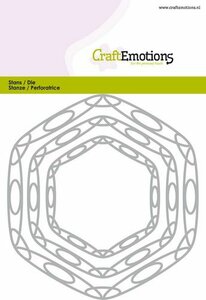 CraftEmotions Die - frames art hexagon