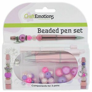 CraftEmotions Kralenpennenset compleet roze 3 st