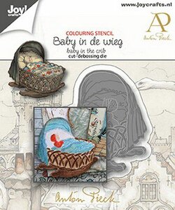 Joy! Crafts Snij-debosstansmal - Anton Pieck - Baby in de wieg 6002/1610 