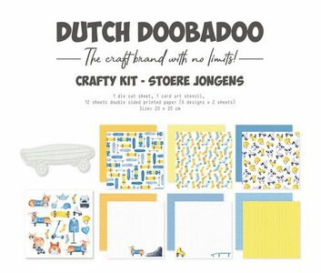 Dutch Doobadoo Crafty Kit Stoere jongens 20x20cm 473.005.046