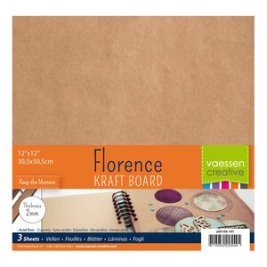 Florence &bull; Kraft Board 2mm 30,5x30,5cm 3x