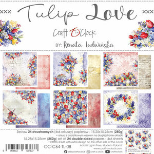 Craft O Clock Paper Pack 15x15 cm Tulip Love