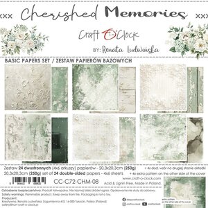 Craft O Clock Basic Paper Pack 20x20 cm Cherished Memories 250 grs 4x6 designs CC-C72-CHM-08