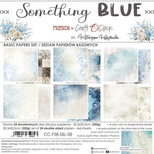 Craft O Clock Basic Paper Pack 20x20 cm Something Blue 250 grs 4x6 designs CC-F38-SBL-08