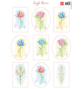 Marianne Design Knipvel A4, Single Flowers VK9621