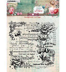 Studio Light JMA Clear stamps Background Collage Sending You Love nr.797