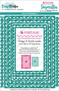 CarlijnDesign snijmallen A6 Rechthoeken 3 postage&nbsp;CDSN-0256