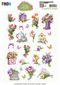 Cutting Sheet - Amy Design - Tulip Dreams - Small Elements CD12296