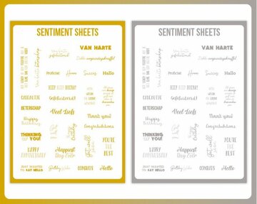 Card Deco - Sentiment Sheet Set - NL - ENG - Hartewensen - Goud - Zilver CDESENTNLENG10005