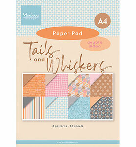 Marianne Design Paper Pad, Tails &amp; Whiskers - A4 PK9202