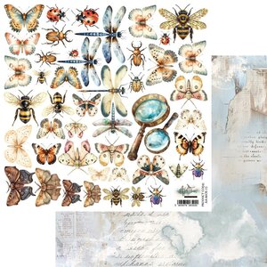 Art Alchemy Double-sided paper 30,5x30,5 cm Memory of Spring &ndash; Butterflies &ndash; extras to cut, 250 gsm