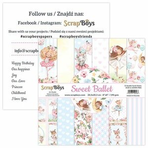 ScrapBoys Sweet Ballet paperpad 12 vl+cut out elements 20,3x20,3cm