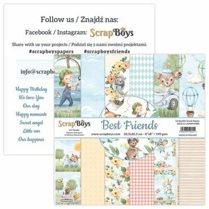 ScrapBoys Best Friends paperpad 12 vl+cut out elements-DZ BEFR-10
