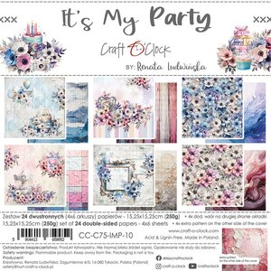 Craft O Clock Set of Papers 15x15 cm It&#039;s my Party CC-C75-IMP-10