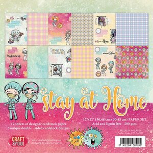 Craft&amp;You Stay at home BIG Paper Set 12x12 12 vel