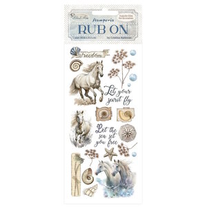 Stamperia Silent Sea Rub-On 4x8,5 Inch Horses (DFLRB156)