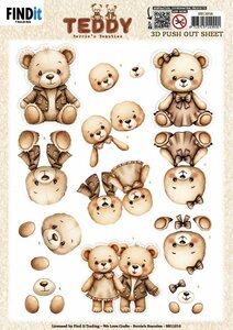 3D Push out Sheet - Berries Beauties - Teddy - Together SB11016