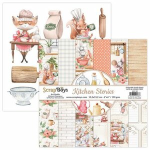 ScrapBoys Kitchen Stories paperpad 24 vl+cut out elements-DZ KIST-09 190gr 15,2cmx15,2cm