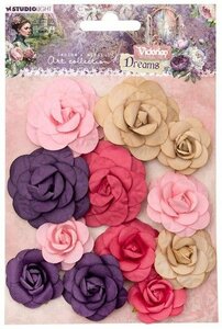 Studio Light Paper Flowers 3, 4 &amp; 5 cm Vict. Dreams nr.11 JMA-VD-FLOW11 120x180x10mm