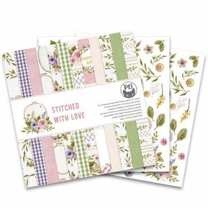 Piatek13 - Paper pad Stitched with love, 12x12&lsquo;&lsquo; P13-SWL-08