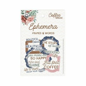 Piatek13 - Ephemera set Frames and Words Coffee break 12St P13-COF-37 