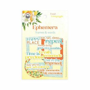 Piatek13 - Ephemera set Frames and Words Fresh lemonade 12St P13-LEM-37