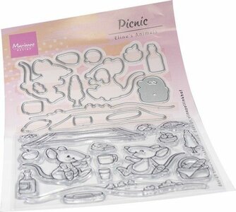 Marianne Design Clear Stamps&amp;dies Eline&lsquo;s dieren - picknick EC0202