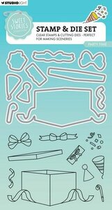 Studio Light Stamp &amp; Cutting Die Party time Sweet Stories nr.79 SL-SS-SCD79 148x105mm