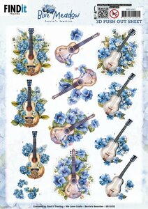 3D Pushout Sheet - Berries Beauties - Blue Meadow - Music