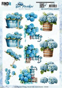 3D Cutting Sheet - Berries Beauties - Blue Meadow - Water Pump
