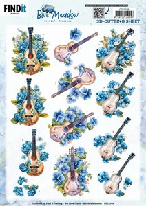 3D Cutting Sheet - Berries Beauties - Blue Meadow - Music