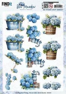 3D Pushout Sheet - Berries Beauties - Blue Meadow - Water Pump
