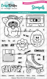 CarlijnDesign Clear stamp Retro 80s &amp; 90s CDST-0117