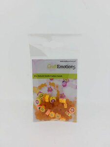 CraftEmotions Katsuki Smileys &amp; glaskralen oranje 64 st