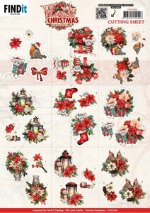 3D Cutting Sheet - Yvonne Ceations - Floral Christmas- Mini CD12362