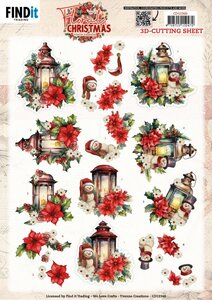 3D Cutting Sheet - Yvonne Ceations - Floral Christmas- Floral Lantern CD12360
